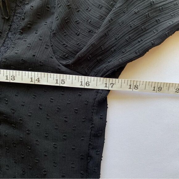 Zara Limited Edition Black Swiss Dot Ruffle Blouse Size Small - Picture 14 of 15